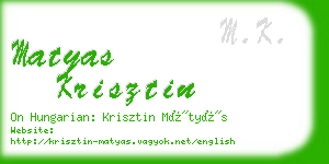 matyas krisztin business card